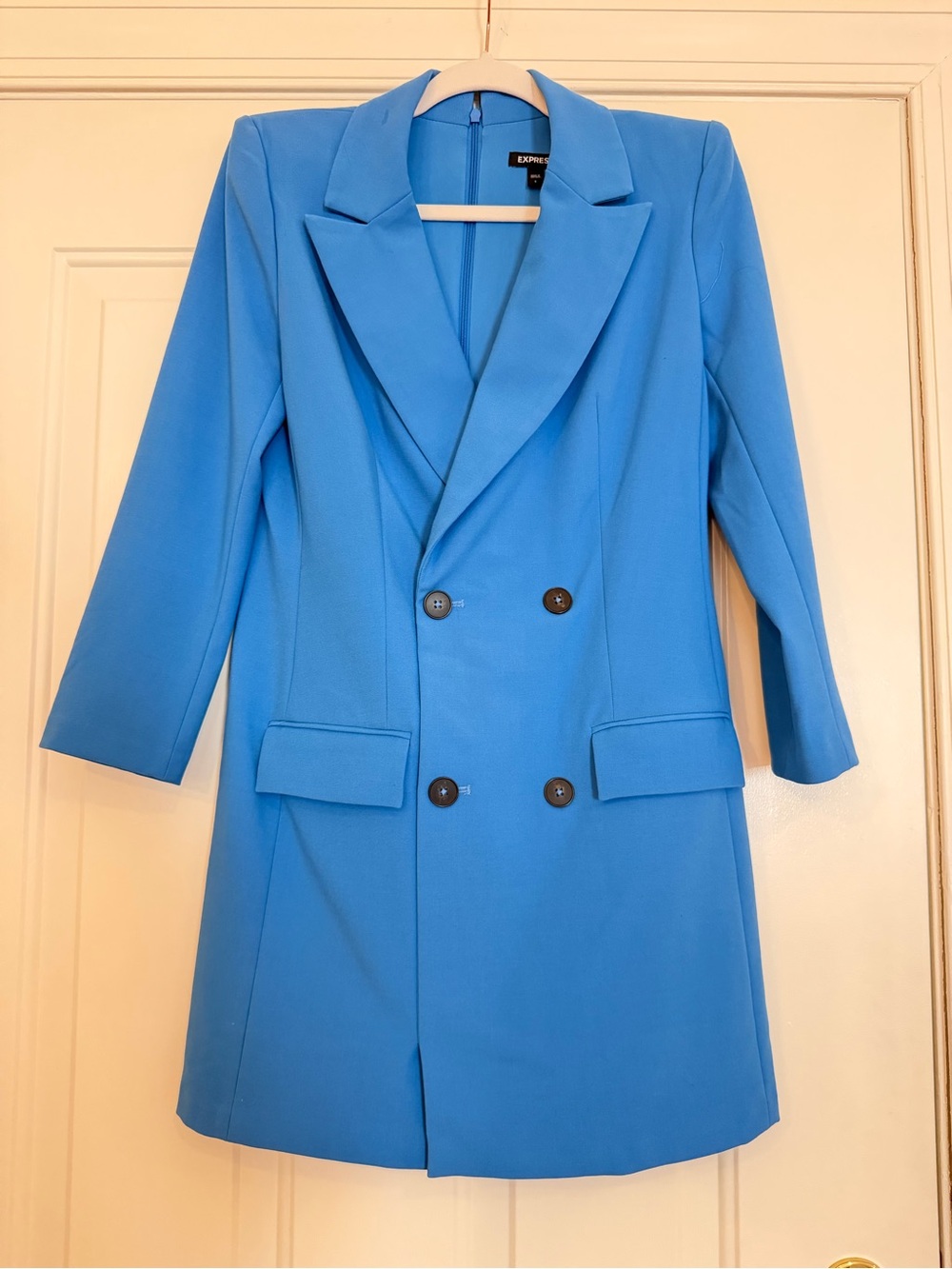 Express Women's Bright Blue Double-Breasted Blazer Dress